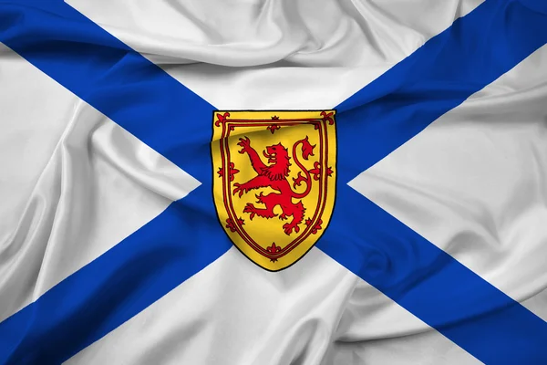 Zwaaien de vlag van de provincie van Nova Scotia, Canada — Stockfoto