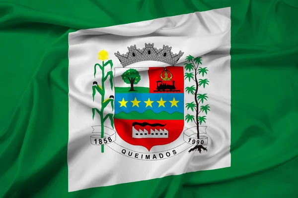 Waving Flag of Queimados, Brazil — Stock Photo, Image