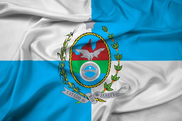 Waving Flag of Rio de Janeiro State, Brazil — Stock Photo, Image