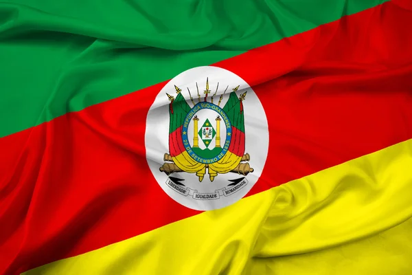 Bandera ondeante del Estado de Rio Grande do Sul, Brasil — Foto de Stock