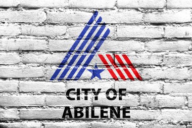 Abilene, Texas, ABD, bayrağı tuğla duvara boyalı
