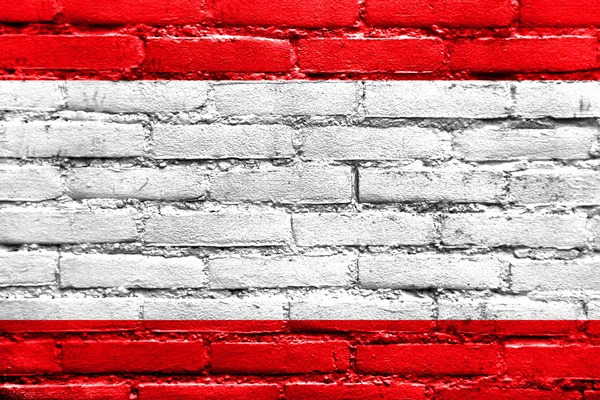Flag of Antwerp City, Belgium, painted on brick wall — Stock Photo, Image