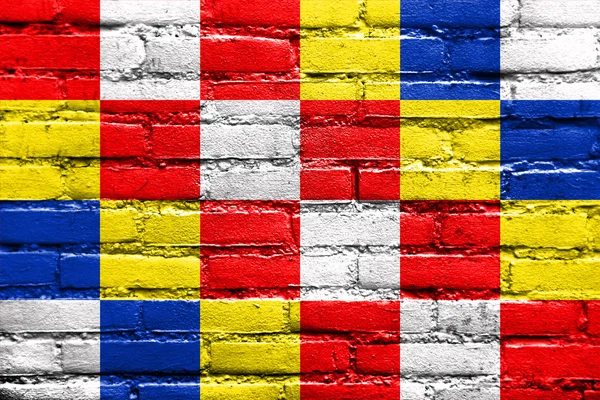 Flag of Antwerp Province, Belgium, painted on brick wall — Stock Photo, Image