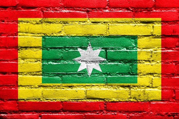 Flaggan i Barranquilla, Colombia, målade på tegelvägg — Stockfoto