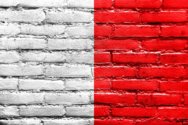 Bandera de Bari, Italia, pintada sobre pared de ladrillo — Foto de Stock