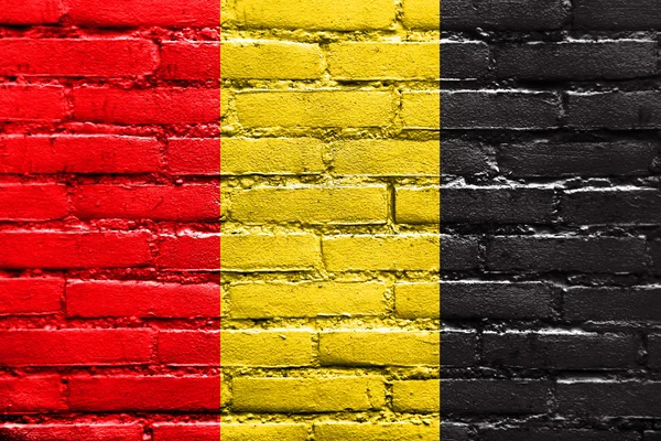 Flag of Besancon, France, painted on brick wall — Stock Photo, Image