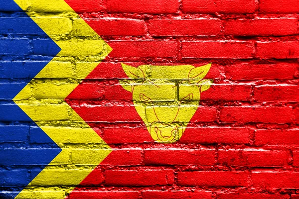 Bandeira de Birmingham City, Inglaterra, Reino Unido, pintada na parede de tijolos — Fotografia de Stock