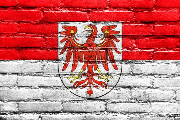 Brandenburg, Almanya, bayrağı tuğla duvara boyalı