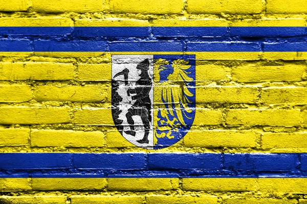 Flag of Bytom, Poland, painted on brick wall — Stock Photo, Image