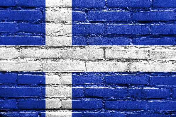 Flag of Calais, France, painted on brick wall — Stock Photo, Image
