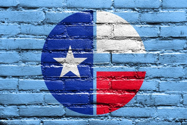 Collin County, Texas, ABD, bayrağı tuğla duvara boyalı — Stok fotoğraf