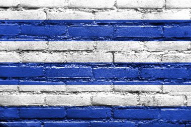 Dunkirk, Fransa, bayrağı tuğla duvara boyalı