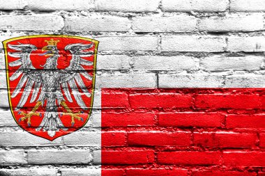 Frankfurt am Main, Almanya, bayrağı tuğla duvara boyalı