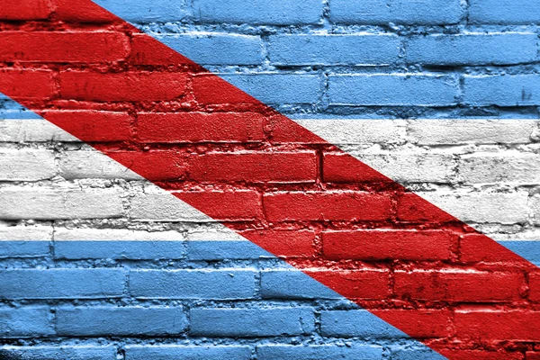 Bandiera della Provincia di Entre Rios, Argentina, dipinta su muro di mattoni — Foto Stock