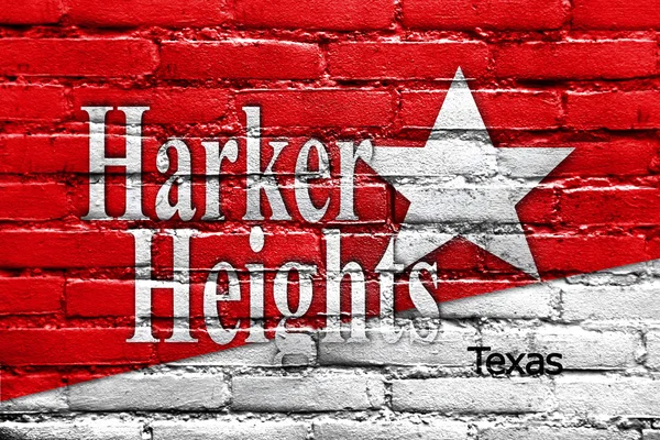 Harker Heights, Texas, Usa, flagga målad på tegelvägg — Stockfoto