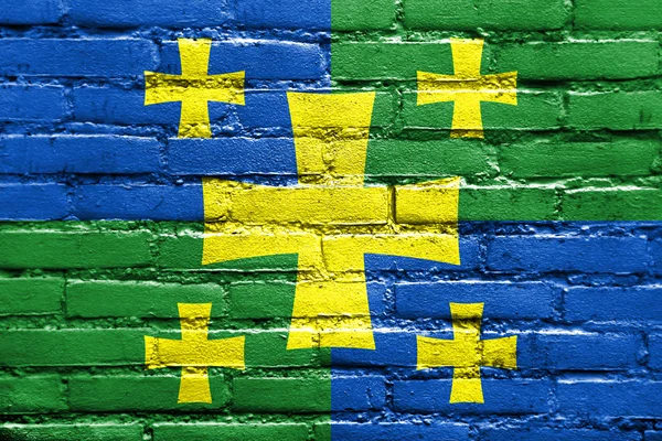 Flag of Kutaisi, Georgia, painted on brick wall — Stock Photo, Image