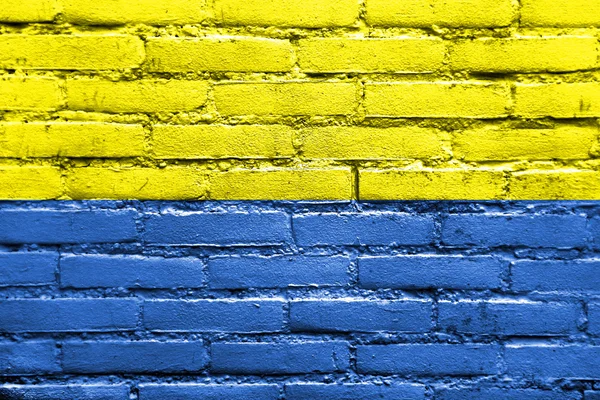 Flag of Latacunga, Ecuador, painted on brick wall — Stock Photo, Image