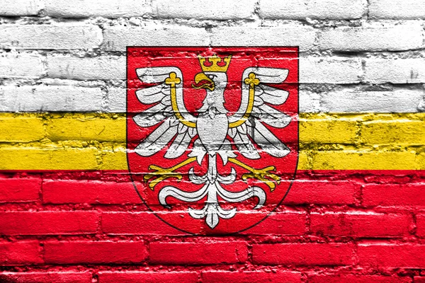 Kis-Lengyelországi Vajdaság címere, Lengyelország zászlaja — Stock Fotó