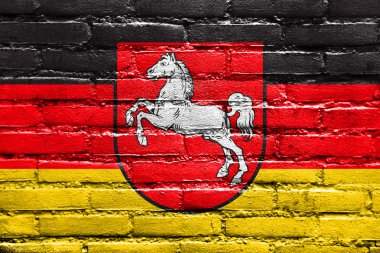 Aşağı Saksonya, Almanya, bayrağı tuğla duvara boyalı