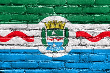 Tuğla duvara boyalı Maceio, Alagoas, Brazil, bayrağı