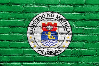 Manila, Filipinler, bayrağı tuğla duvara boyalı