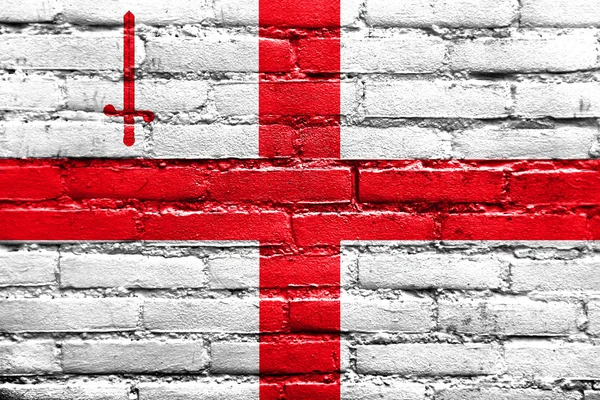 Vlajka města Londýn, Anglie, Velká Británie, maloval na zdi — Stock fotografie