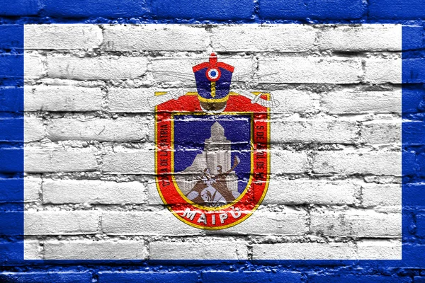Vlajka Maipu, Chile, maloval na zdi — Stock fotografie