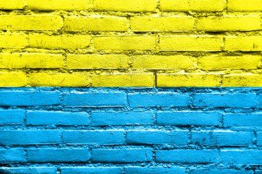 Opole, Polonya, bayrağı tuğla duvara boyalı