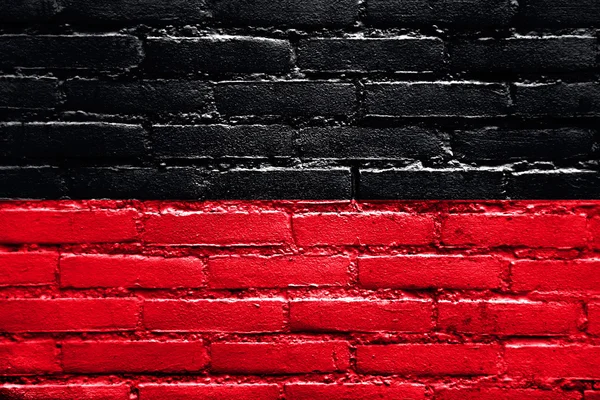 Flag of Nijmegen, Netherlands, painted on brick wall — Stock Photo, Image