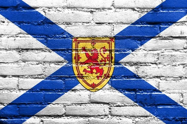 Vlag van Nova Scotia provincie, Canada, geschilderd op bakstenen muur — Stockfoto
