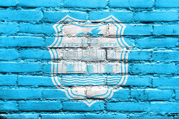 Flag of Novi Sad, Serbia, painted on brick wall — Stock Photo, Image