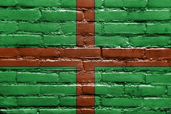 Флаг Парайба-ду-Сул, Бразилия, расписанный на кирпичной стене — стоковое фото