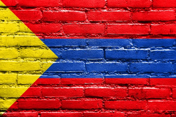 Vlag van Pasto, Colombia, geschilderd op bakstenen muur — Stockfoto