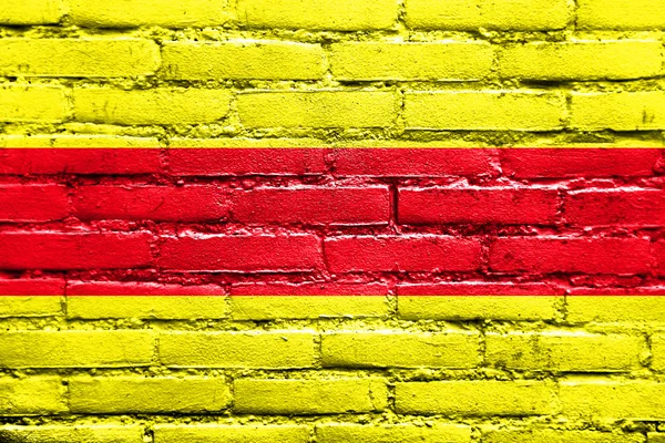 Flag of Pasaje, Ecuador, painted on brick wall — Stock Photo, Image