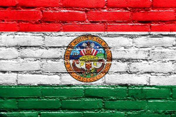 Flagge von San Diego County, Kalifornien, Vereinigte Staaten, gemalt auf Ziegelmauer — Stockfoto