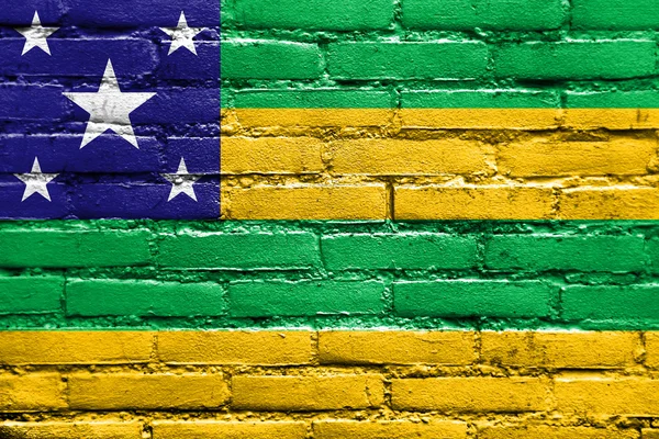 Flagge des Sergipe State, Brasilien, auf Ziegelwand gemalt — Stockfoto