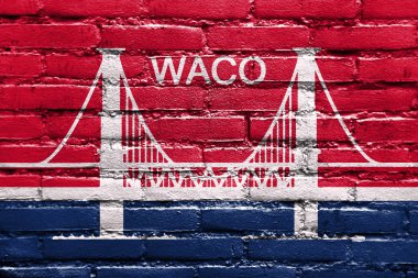 Flag of Waco, Texas, USA, painted on brick wall clipart