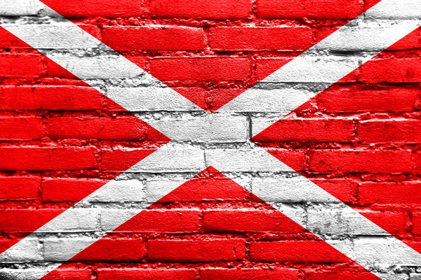 Bandeira de Zabbar, Malta, pintada na parede de tijolos — Fotografia de Stock