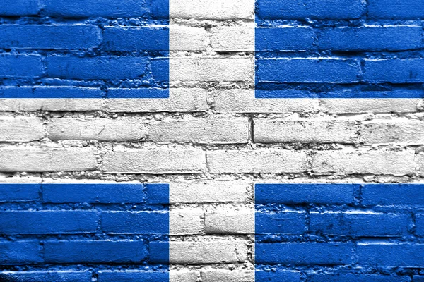 Flag of Zwolle, Netherlands, painted on brick wall — Stock Photo, Image