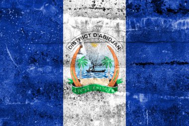 Bayrak, Abican, Fildişi Sahili, kirli duvara boyalı