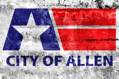 Allen, Texas, ABD, bayrağı kirli duvara boyalı