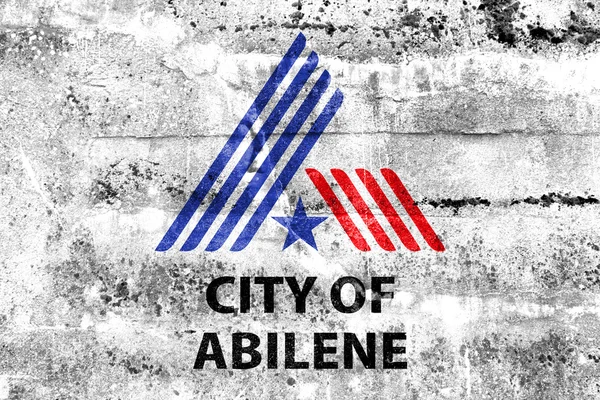 Flag of Abilene, Texas, USA, painted on dirty wall — Stock Photo, Image