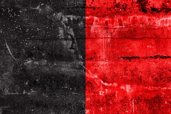 Флаг долины Аоста, Италия, расписанный на грязной стене — стоковое фото