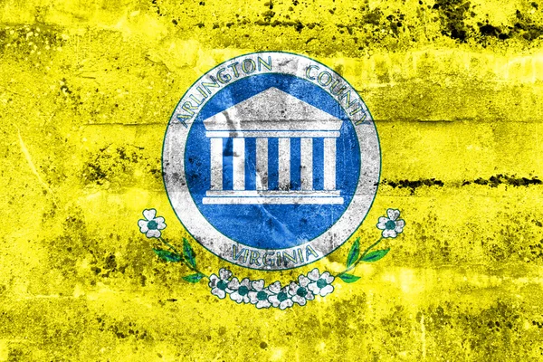 Bandiera della Contea di Arlington, Virginia, USA, dipinta su parete sporca — Foto Stock