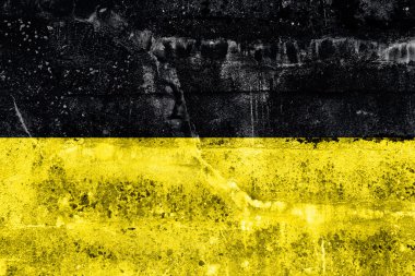 Baden Wurttemberg, Almanya, bayrağı kirli duvara boyalı
