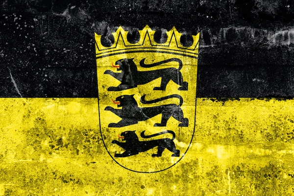 Прапор Баден Вюртемберг з гербом, Німеччина — стокове фото