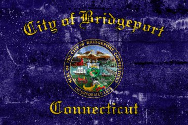 Bridgeport, Connecticut, ABD, bayrağı kirli duvara boyalı