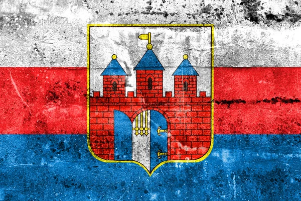 Flaga z Bydgoszczy, malowane na brudne ściany — Zdjęcie stockowe