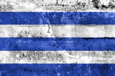 Dunkirk, Fransa, bayrağı kirli duvara boyalı