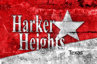 Harker Heights, Texas, ABD, bayrağı kirli duvara boyalı